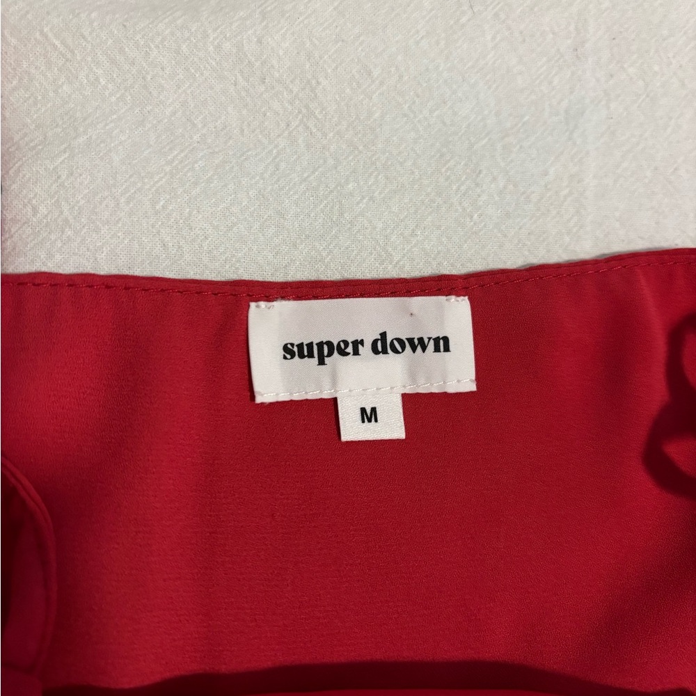 superdown Red Ruffle Hem Crop Top - Picture 8 of 10